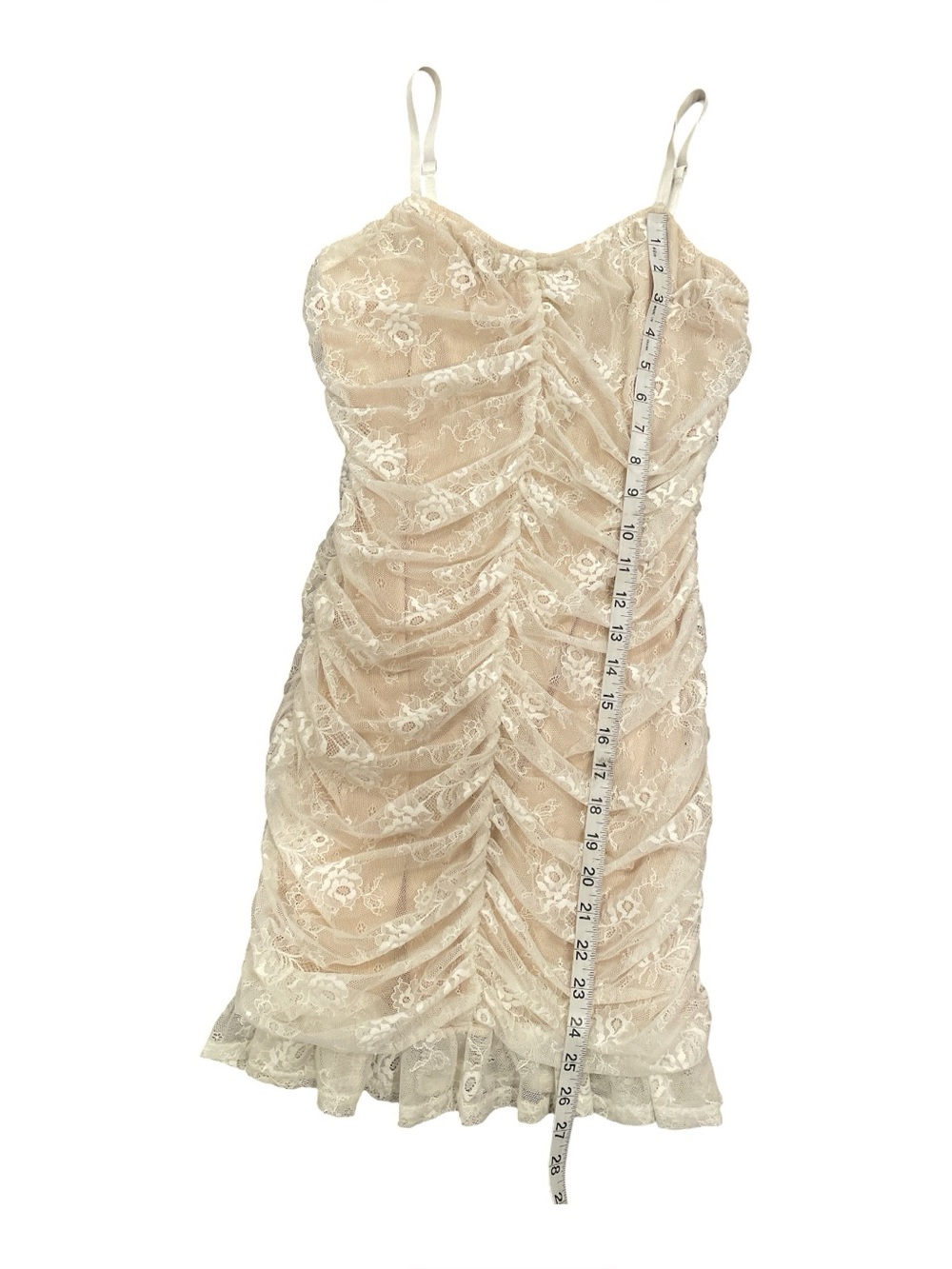 Windsor Wrapped In Lace Ruched Mini
Dress Ivory M - Picture 15 of 15